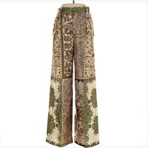 Zara Multicolored Silky Patchwork Trouser Pants